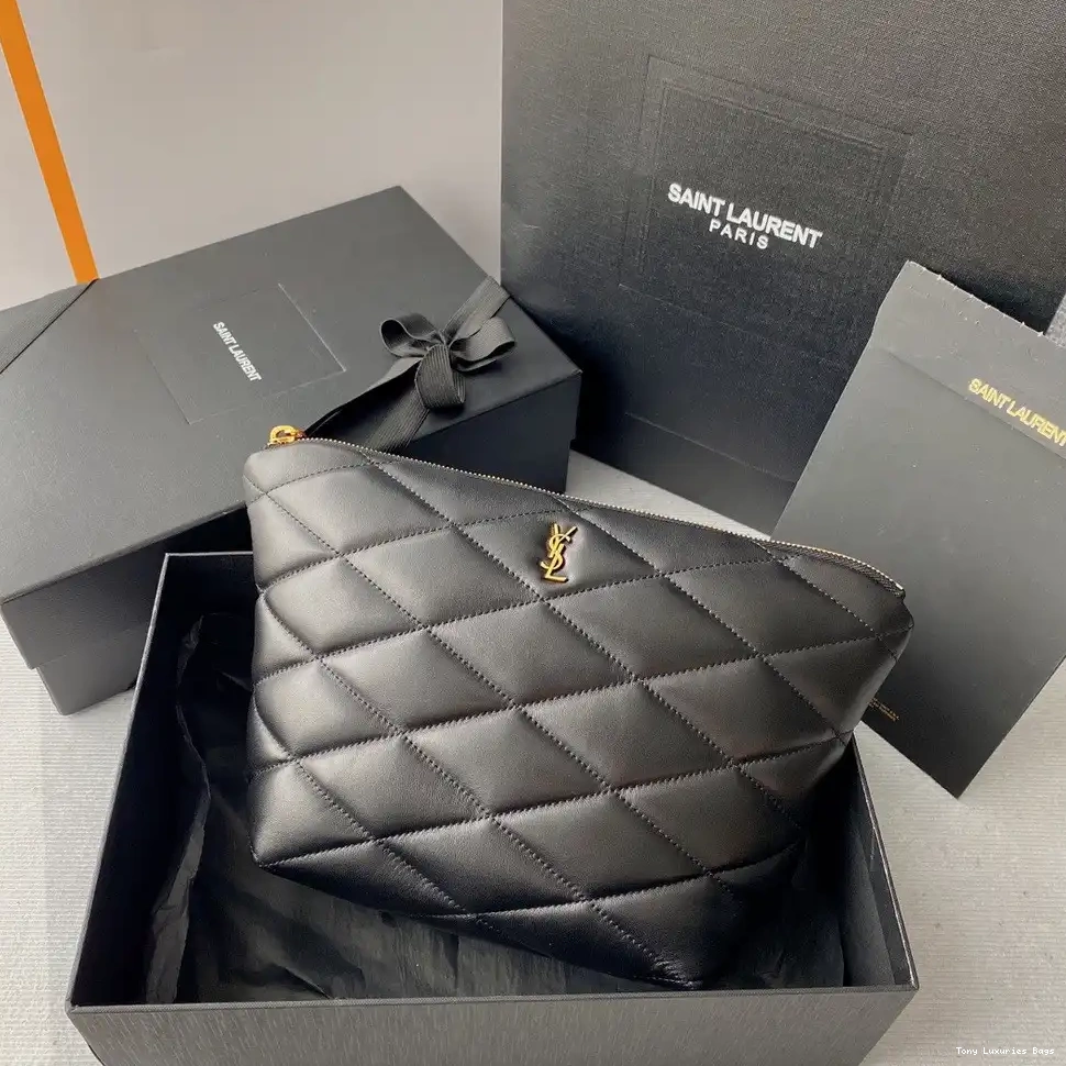 Tony Luxuries YSL POUCH QUILTED SADE IN LAMBSKIN 0622